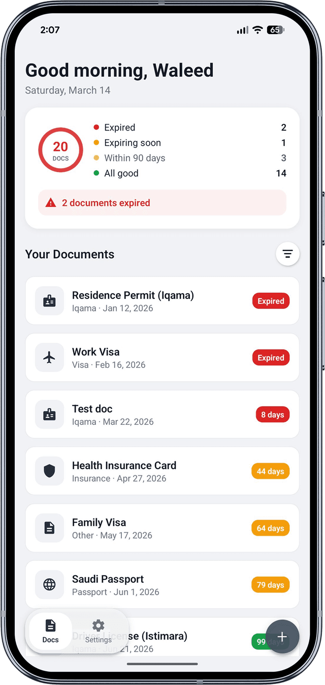 WeyDocs app screenshot